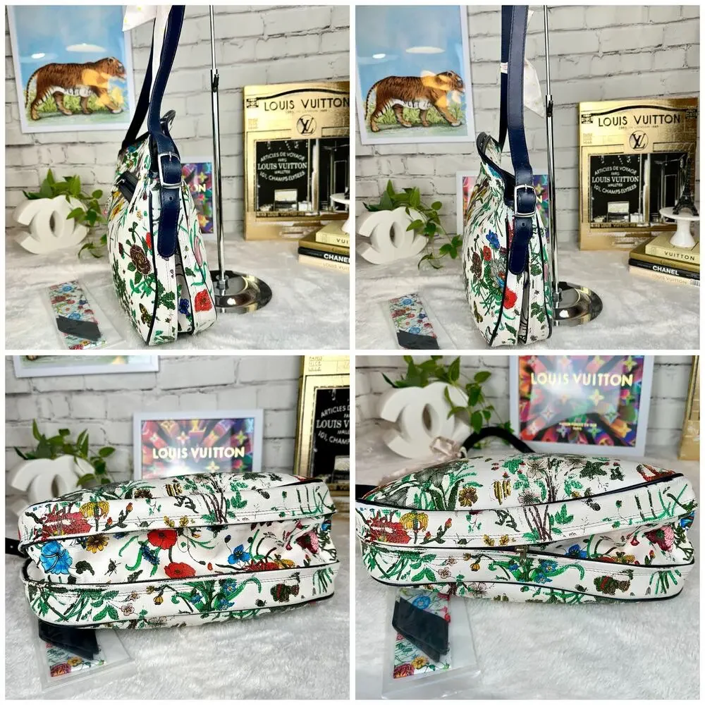 Gucci Flora GG Vintage Large Shoulder Bag tote Good USED with scarf RARE. GIFT! - Picture 12 of 16